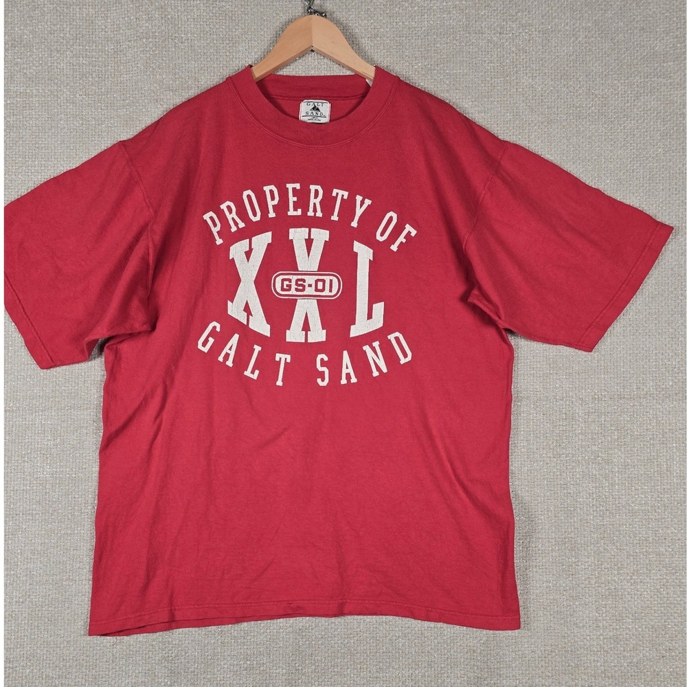 Vintage Galt Sand T-Shirt Large Red Property Of XXL GS-01 Made in USA Cotton
